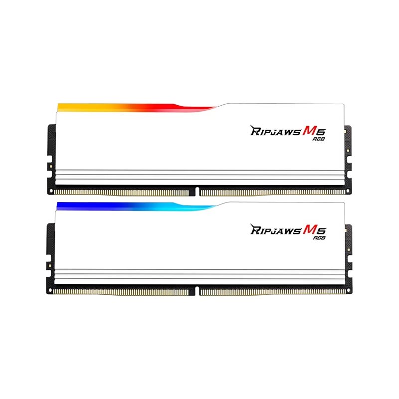G.Skill 32GB (2 x 16GB) Ripjaws M5 RGB, DDR5 6000MHz, CL30, 1.35V, valkoinen