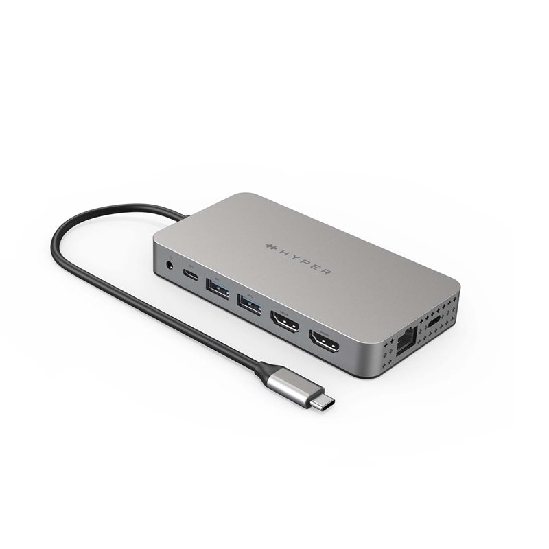 Targus HyperDrive Dual 4K 10-in-1 -telakka, harmaa