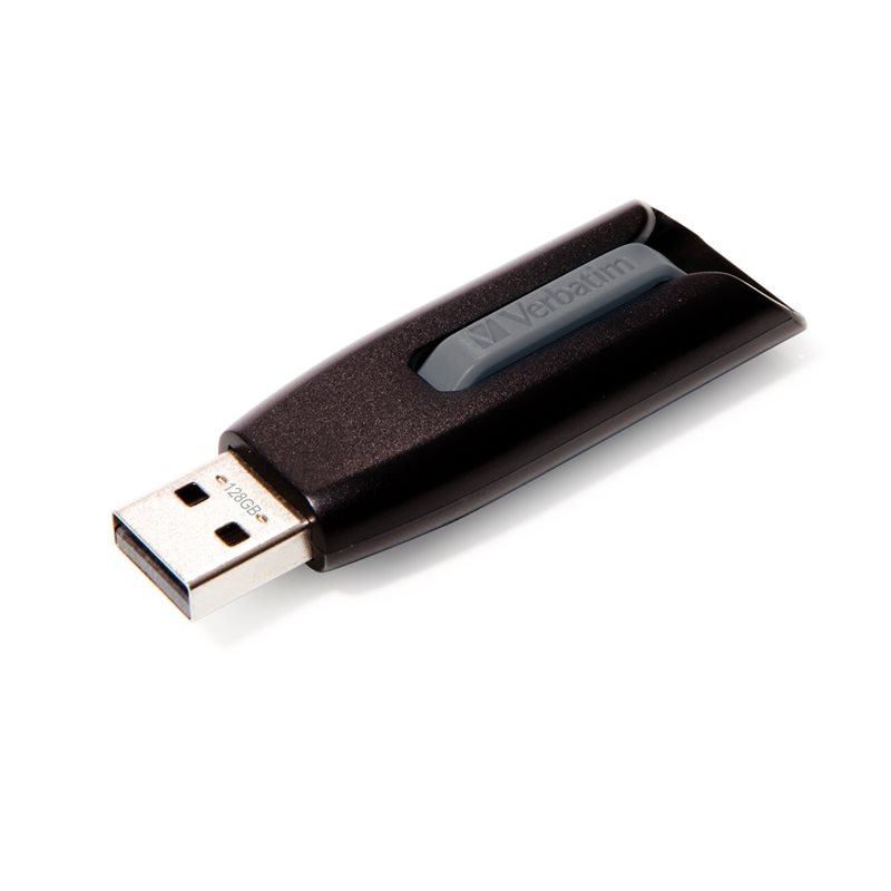 Verbatim 128GB V3 Drive, 3.2 Gen1 USB-A -muistitikku, 80/25 MB/s, musta