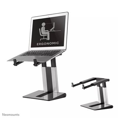 Neomounts 10-17" Foldable Laptop Stand, kokoontaittuva kannettavan tietokoneen teline, hopea/musta