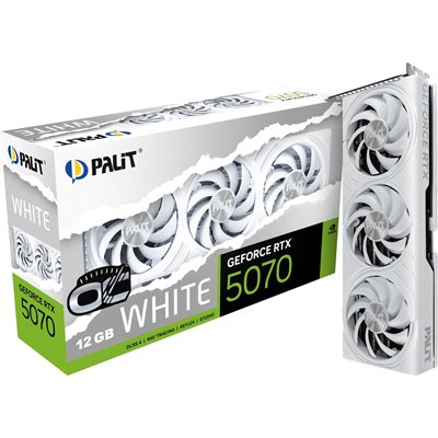 Palit GeForce RTX 5070 White OC -näytönohjain, 12GB GDDR7