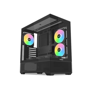 SAMA V40 Black, ikkunallinen miditornikotelo, musta