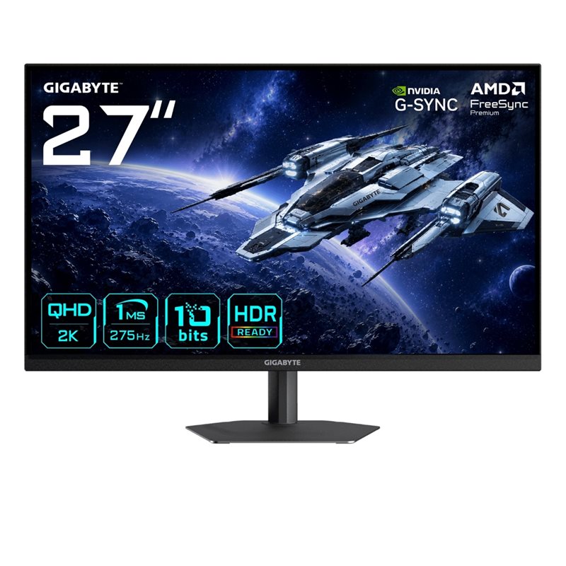 Gigabyte 27" G27Q26, 275Hz(OC) QHD-pelimonitori, musta