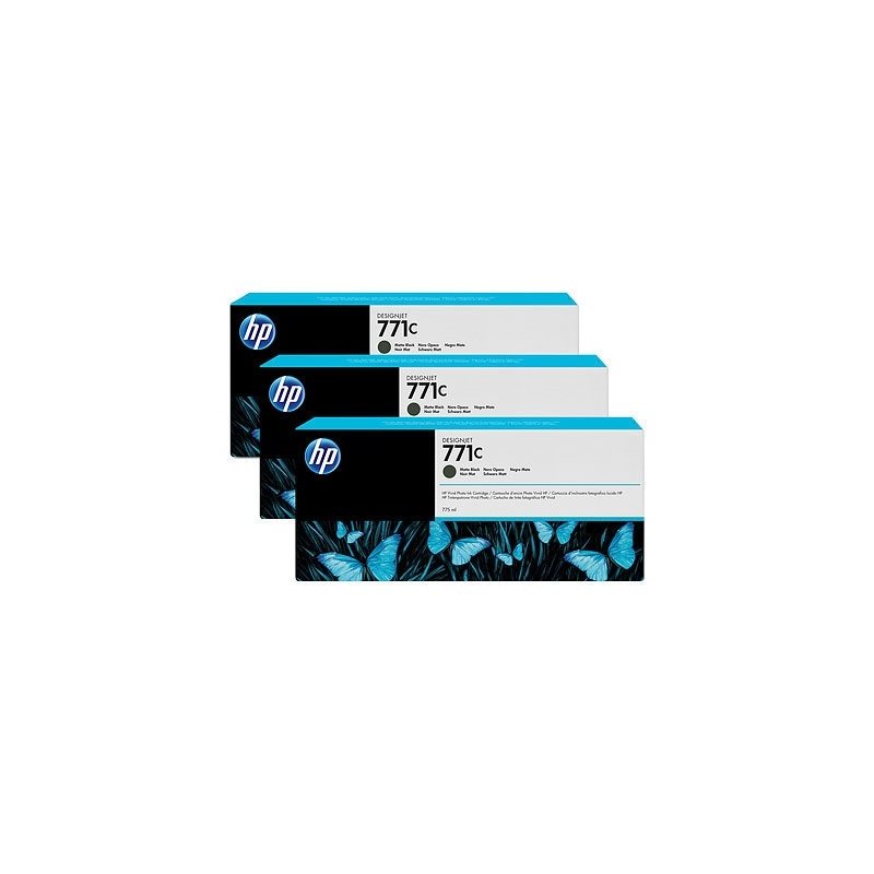 HP 771C 3-pack 775-ml Matte Black, Mustepatruunas