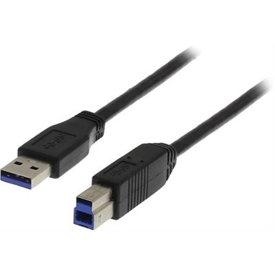 Deltaco 3.2 Gen1 USB-A - USB-B -kaapeli, 3m, musta