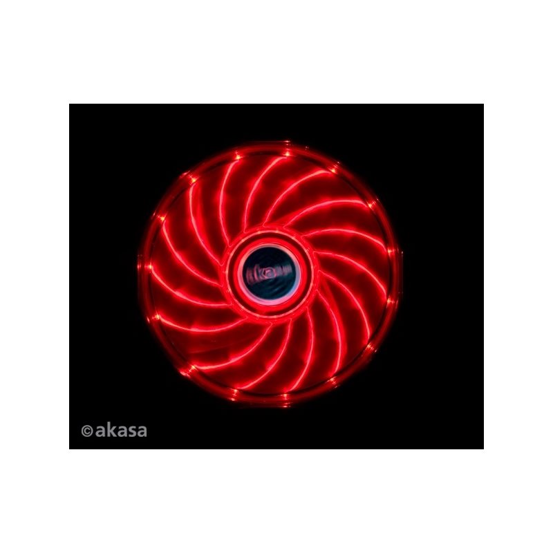 Akasa Vegas, LED-valaistu laitetuuletin, 120x120x25mm, musta/punainen
