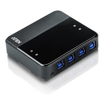 Aten US434 USB 3.0 -kytkin, 4 tietokonetta, 4 laitetta, musta