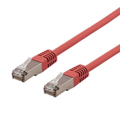 Deltaco S/FTP Cat6 suojattu -laitekaapeli, 1m, punainen
