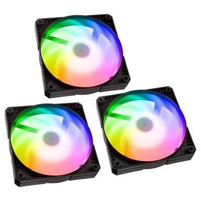 Phanteks 120mm SK PWM FAN D-RGB -laitetuuletinsarja, 3-pack, musta/valkoinen