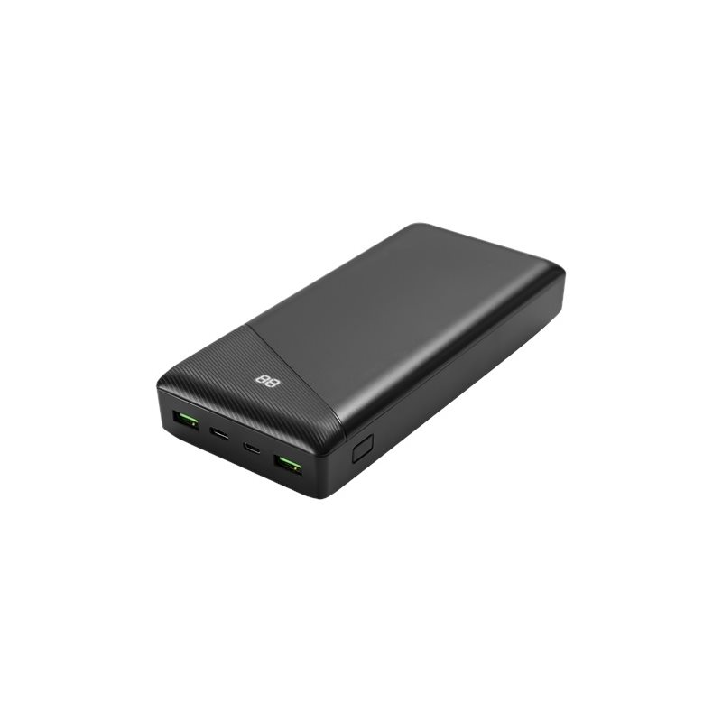 Deltaco Varavirtalähde, 30 000mAh, USB-C PD + 2x USB-A, musta