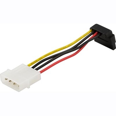 Deltaco Virtakaapeli, 4-pin Molex -> SATA, kulmaliittimellä