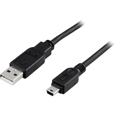 Deltaco 2.0 USB-A - Mini-USB -kaapeli, 2m, musta