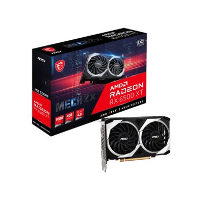 MSI Radeon RX 6500 XT MECH 2X OC -näytönohjain, 4GB GDDR6