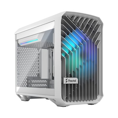 Fractal Design Torrent Nano - RGB White TG Light Tint, ikkunallinen Mini-ITX -kotelo, valkoinen
