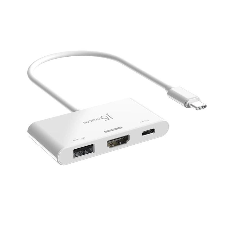 j5create 3.2 Gen1 USB-C 3-in-1 -telakka, valkoinen