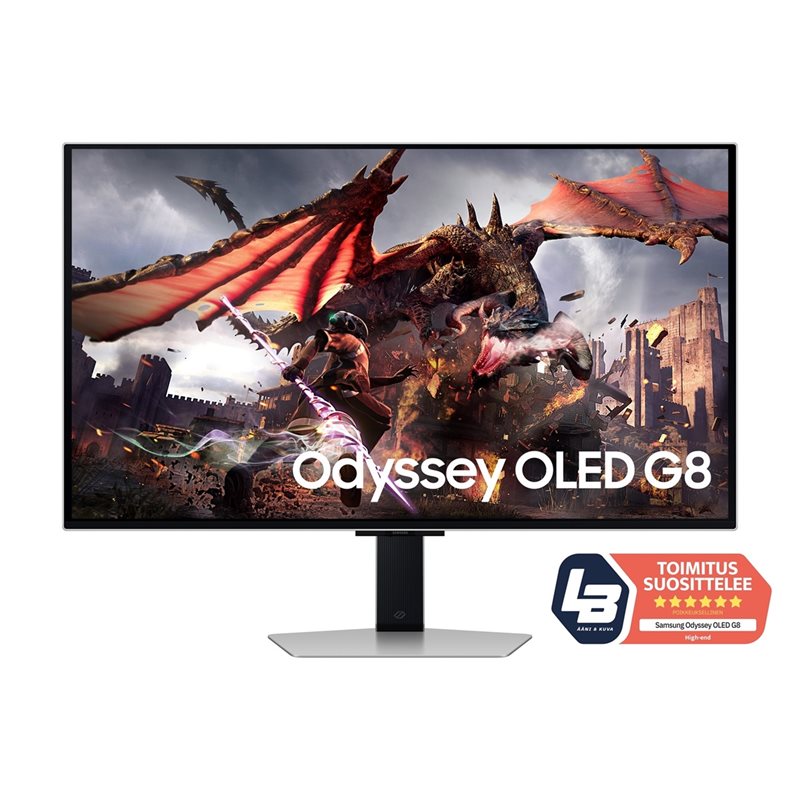 Samsung 32" Odyssey OLED G8 G80SD, 240Hz 4K UHD -pelimonitori, hopea