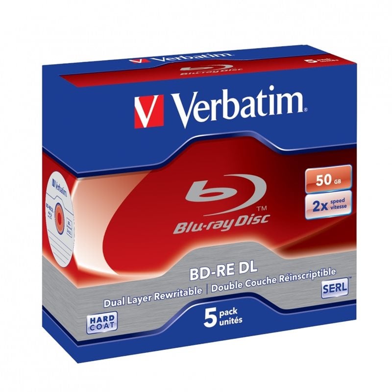 Verbatim BD-RE DL 50GB, 2x, jewel case, 5kpl