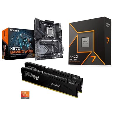 Gigabyte X870 GAMING WIFI6 + Ryzen 7 9700X + 32GB DDR5 6000MHz -tuotepaketti