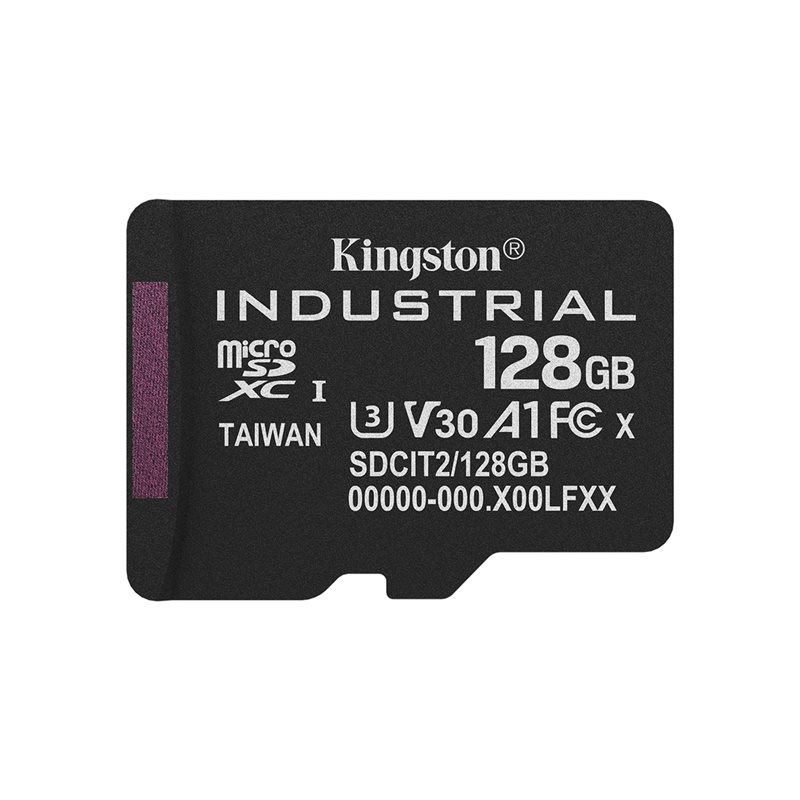 Kingston 128GB Industrial, microSDXC -muistikortti, TLC pSLC, UHS-1 V30 U3 A1, 100/80 MB/s