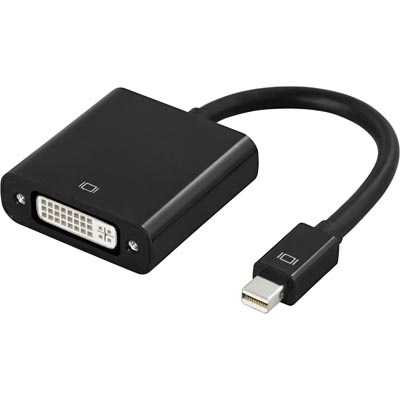 Deltaco Mini DisplayPort 1.1 -> DVI-D Single Link -adapteri, musta
