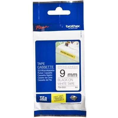 Brother TZES221 9 BLACK ON WHITE STR. AD