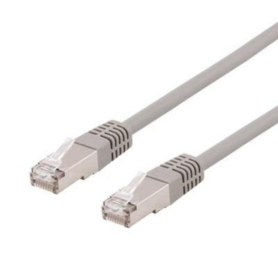 Deltaco S/FTP Cat6 suojattu laitekaapeli, 0,3m, harmaa