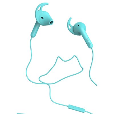 Defunc GO SPORT -nappikuulokkeet, syaani (Poistotuote! Norm. 14,9€)