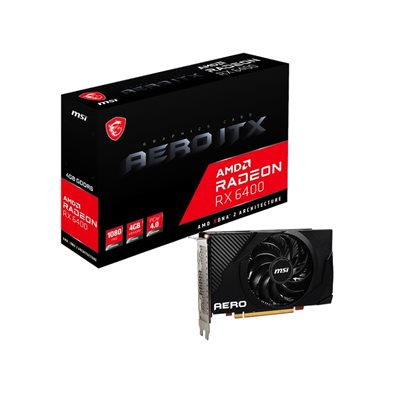 MSI Radeon RX 6400 AERO ITX -näytönohjain, 4GB GDDR6