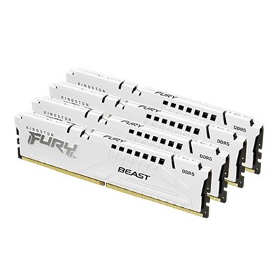 Kingston 64GB (4 x 16GB) FURY Beast White, DDR5 5200MHz, CL40, 1.25V, valkoinen