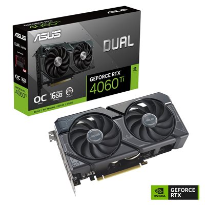 Asus GeForce RTX 4060 Ti DUAL - OC Edition -näytönohjain, 16GB GDDR6