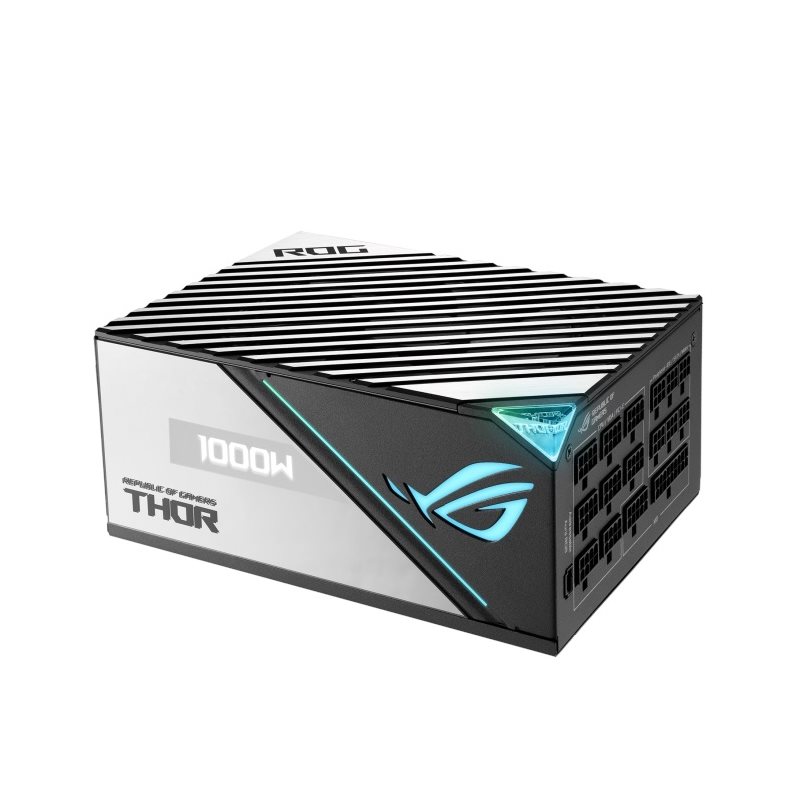 Asus (Outlet) 1000W ROG THOR Platinum II, ATX-virtalähde, PCIe 5.0 -valmis, 80 Plus Platinum, musta/hopea