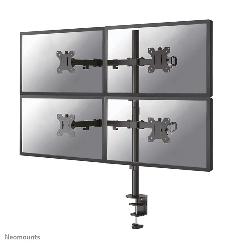 Neomounts by Newstar 13-32" x4 monitor desk mount, -pöytäteline neljälle näytölle, musta