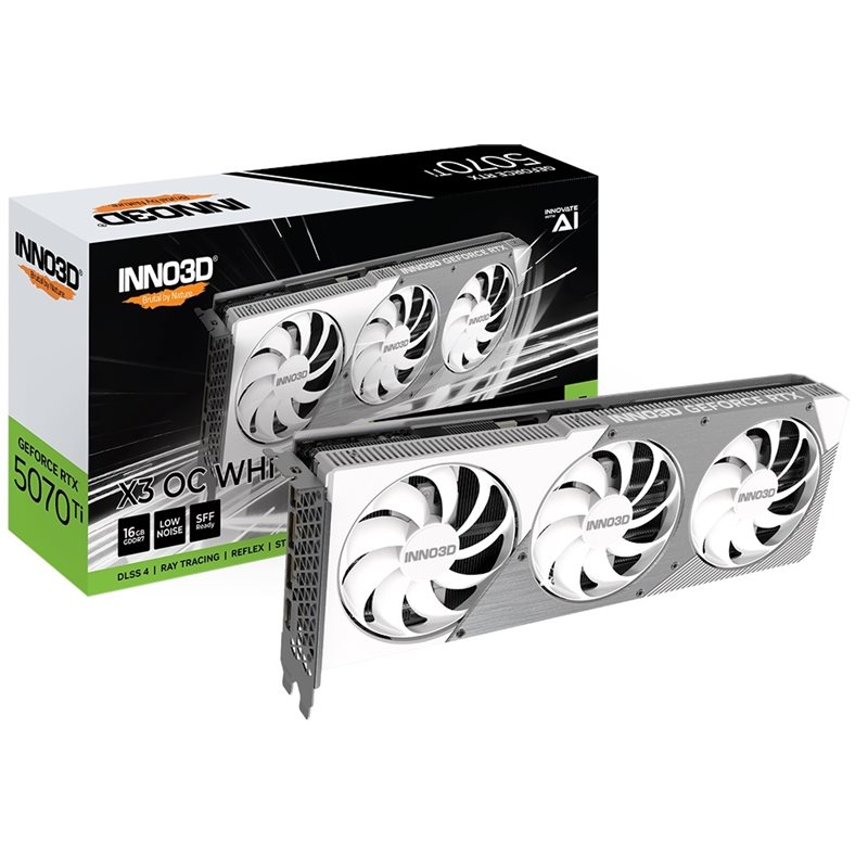 INNO3D GeForce RTX 5070 Ti X3 OC WHITE -näytönohjain, 16GB GDDR7