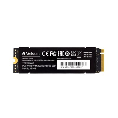 Verbatim 2TB Vi7000G, NVMe SSD -levy, M.2 2280, PCIe Gen4 x4, 7000/6500 MB/s