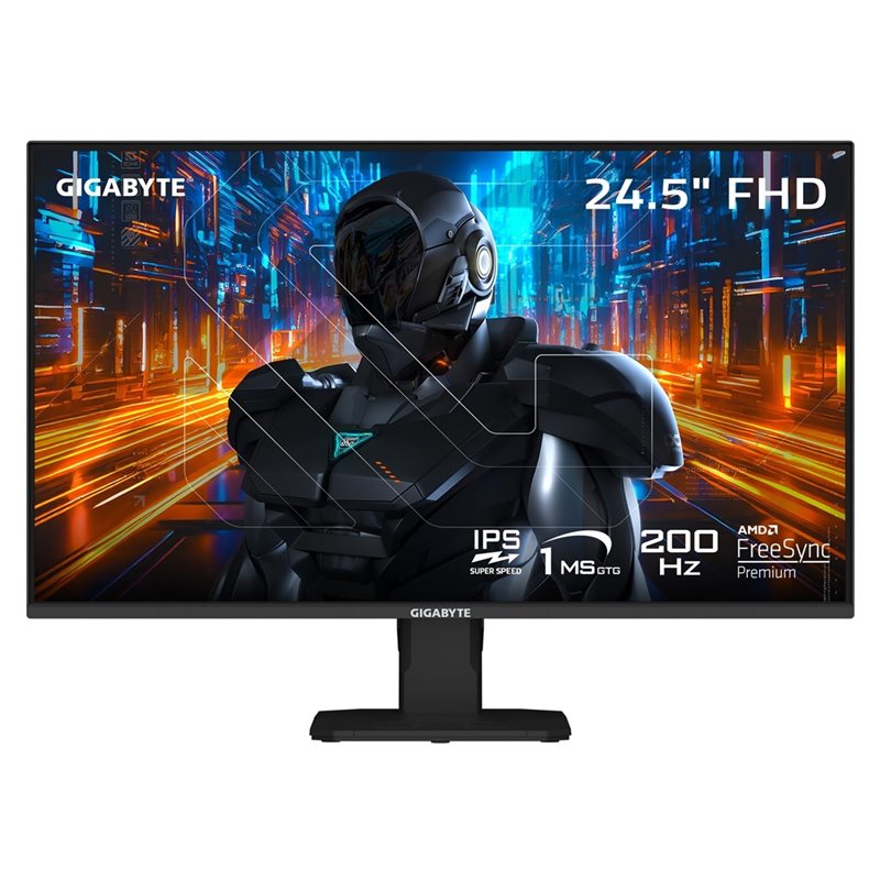 Gigabyte 24,5" GS25F2, 200Hz FullHD-pelimonitori, musta