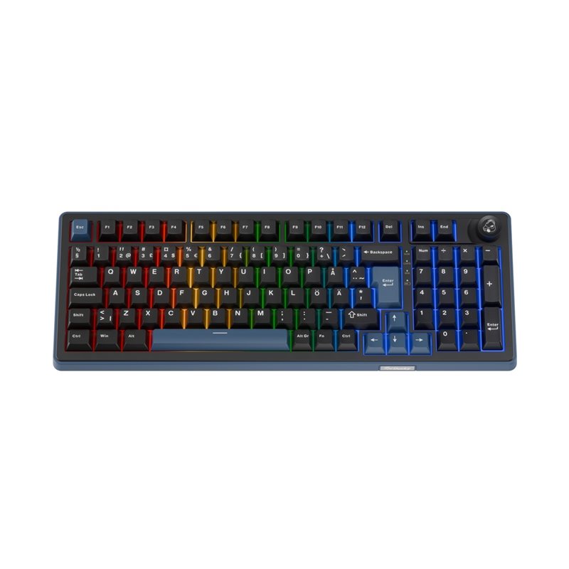 Ducky OK-M-98, mekaaninen näppäimistö, 98% Wine Red Switch, musta / sininen