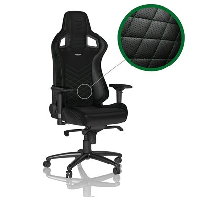 noblechairs EPIC Gaming Chair, keinonahkaverhoiltu pelituoli, musta/vihreä