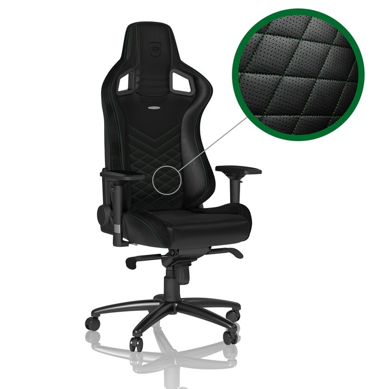 noblechairs EPIC Gaming Chair, keinonahkaverhoiltu pelituoli, musta/vihreä (Tarjous! Norm. 379,90€)