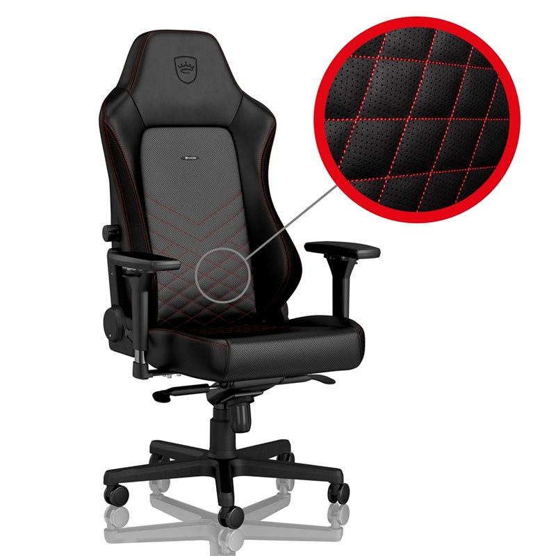 noblechairs HERO Gaming Chair, keinonahkaverhoiltu pelituoli, musta/punainen