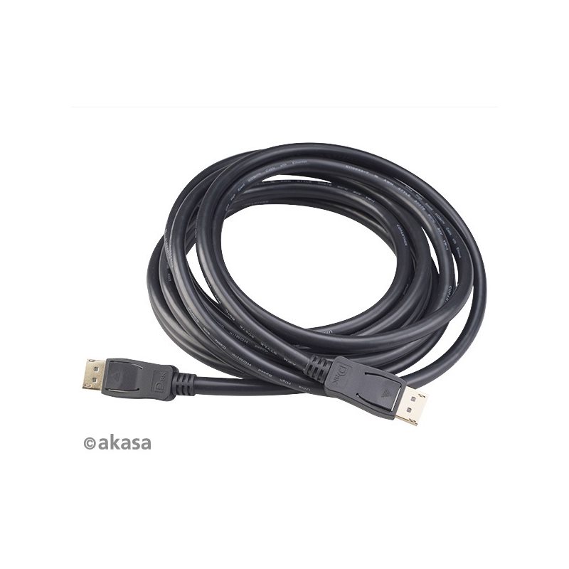 Akasa DisplayPort 1.4 -näyttökaapeli, 5m, musta - Kuva 2