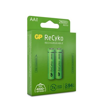 GP ReCyko NiMH 2600mAh AA, 2kpl/pakkaus