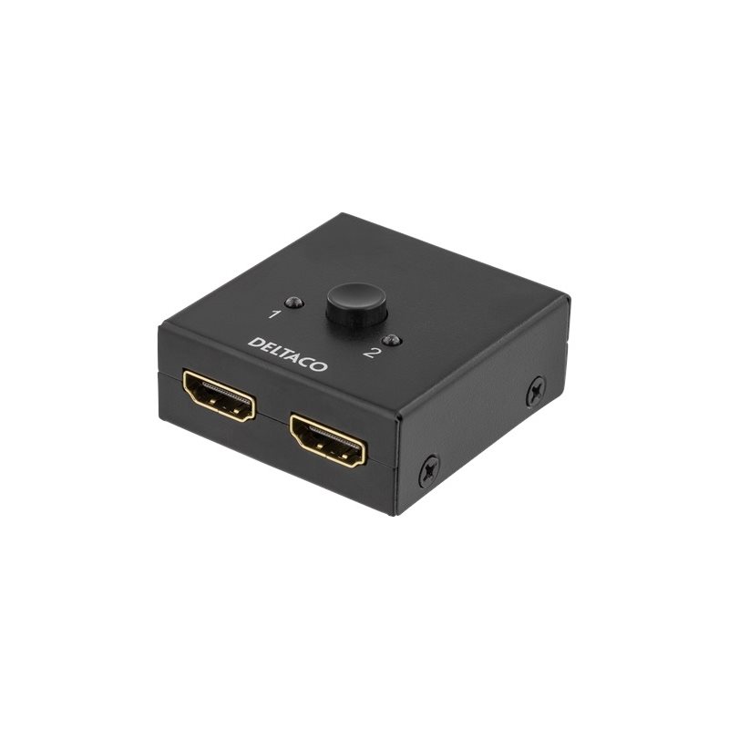 Deltaco PRIME manuaalinen HDMI-kytkin, 2 sisääntuloa, 1 ulostulo