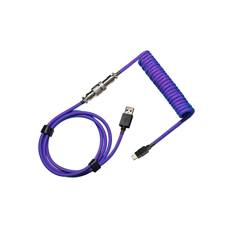 Cooler Master Coiled Keyboard Cable, näppäimistön kierrekaapeli, Thunderstorm Blue/Purple