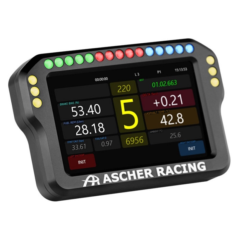 Ascher Racing Dashboard 4", musta