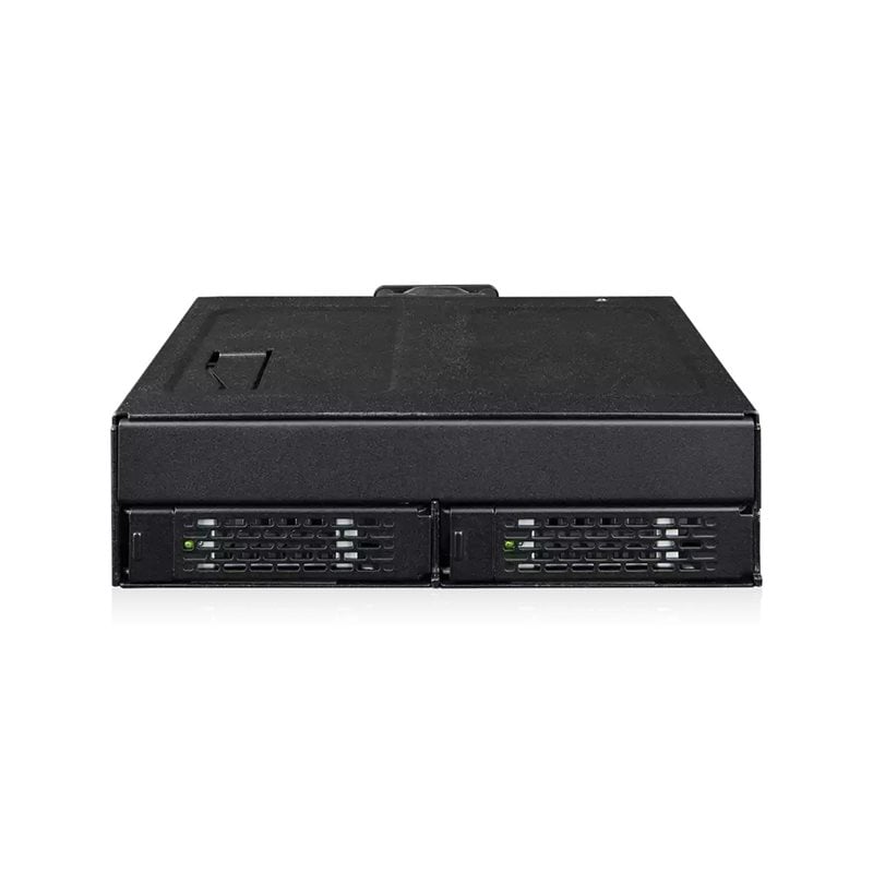 ICY DOCK ToughArmor MB105VP-B, 2-paikkainen 2.5" U.2/U.3 NVMe SSD Mobile Rack 5.25" laitepaikkaan, musta