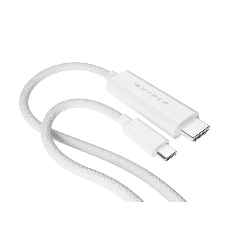 Targus HyperDrive USB-C -> HDMI -kaapeli,  4K60Hz, 2,5m, valkoinen