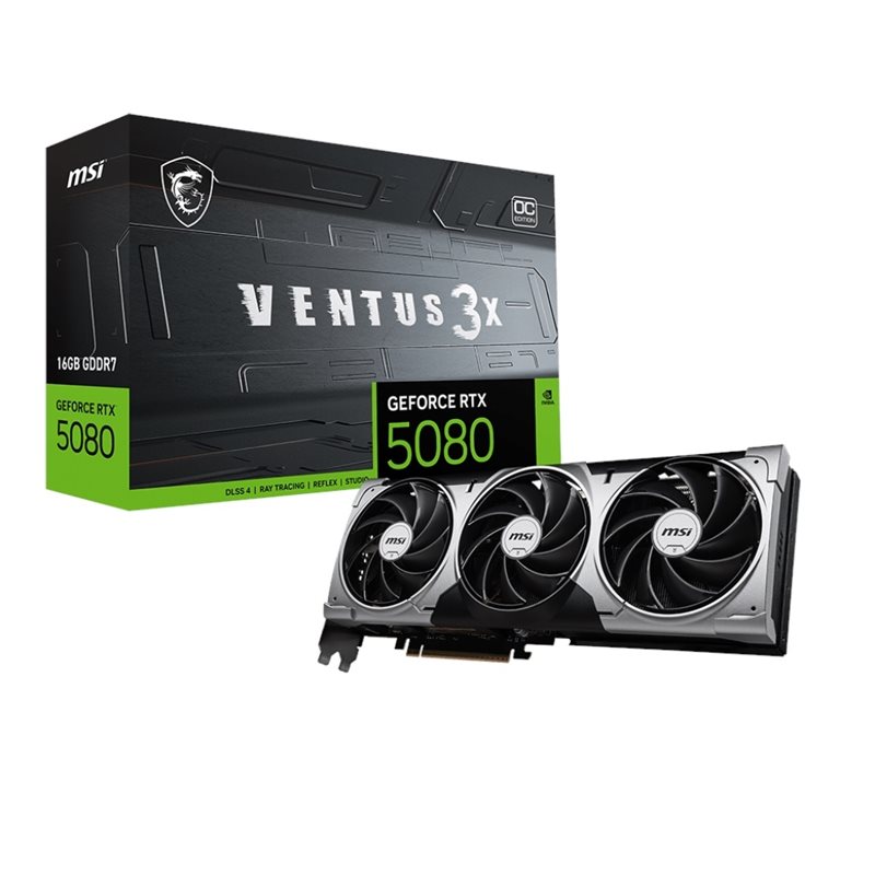 MSI GeForce RTX 5080 VENTUS 3X OC  -näytönohjain, 16GB GDDR7