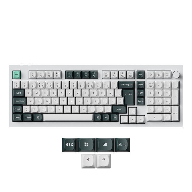 Keychron Q5 HE, langaton mekaaninen näppäimistö, 96%, Gateron 2.0 Magnetic Switch, Shell White