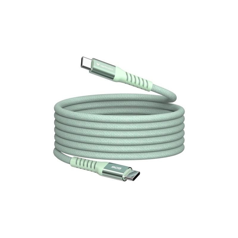 Verbatim 2.0 USB-C -kaapeli, magneettinen, PD3.0 60W, 1,2m, vihreä