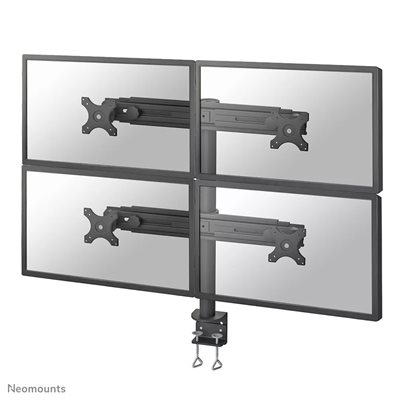 Neomounts 19-30" x4 Flat Screen Desk Mount, näyttövarsi pöydälle neljälle näytölle, Full-motion, musta